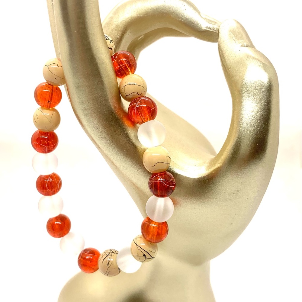 [Perfect Combination] Glass & Crackle Beaded Bracelet
